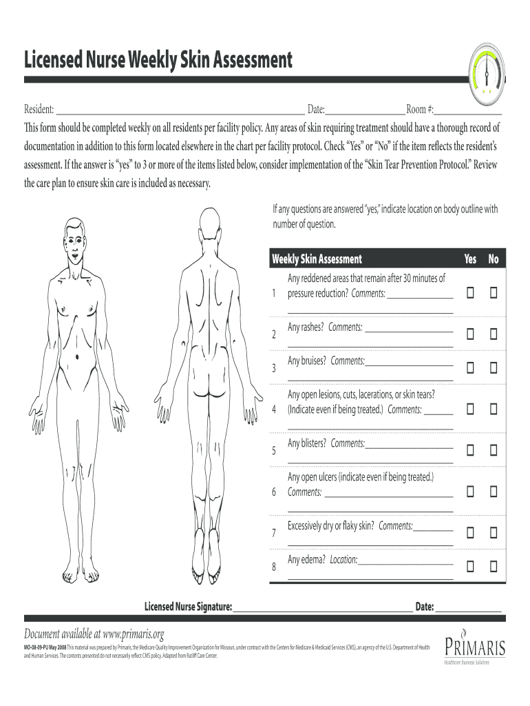 Skin Assessment Form Fill Online Printable Fillable Blank PdfFiller