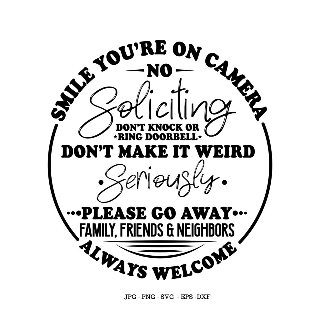 Smile You re On Camera No Soliciting Sign Soliciting Etsy de