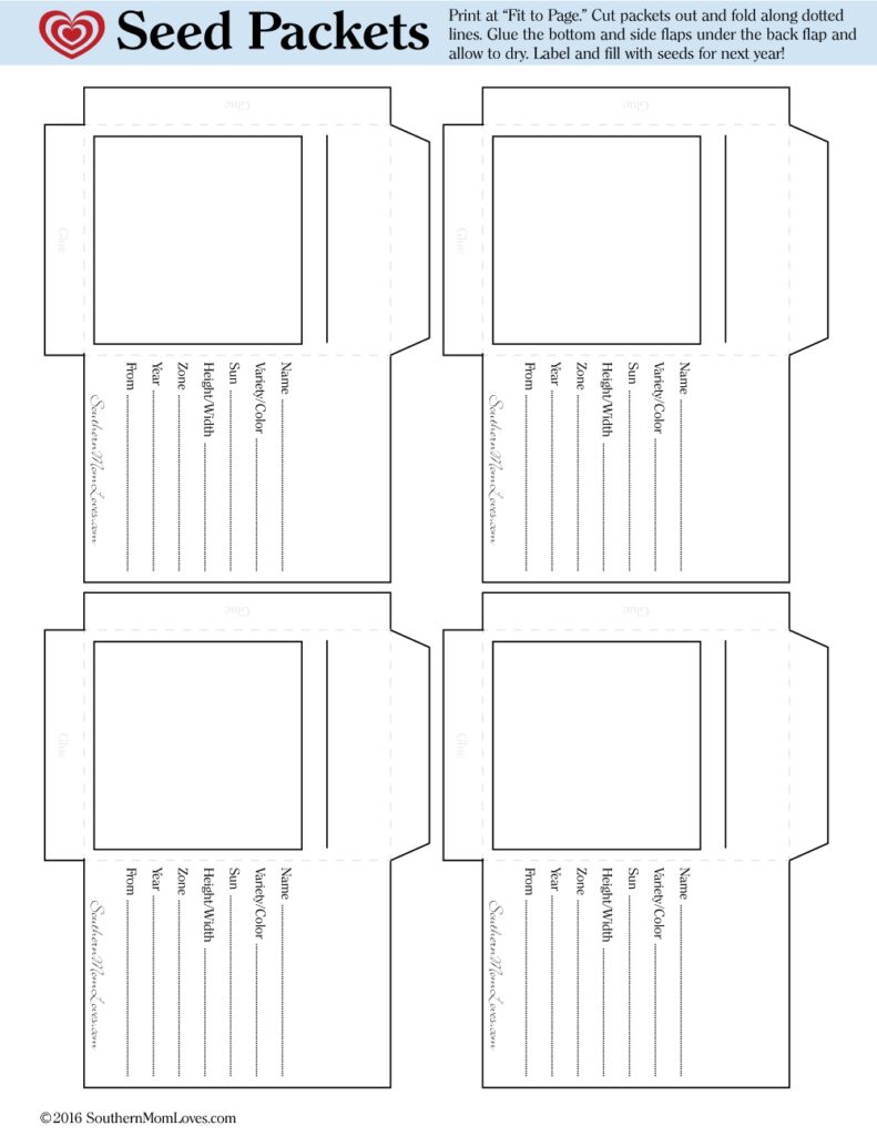 Free Printable Seed Packets
