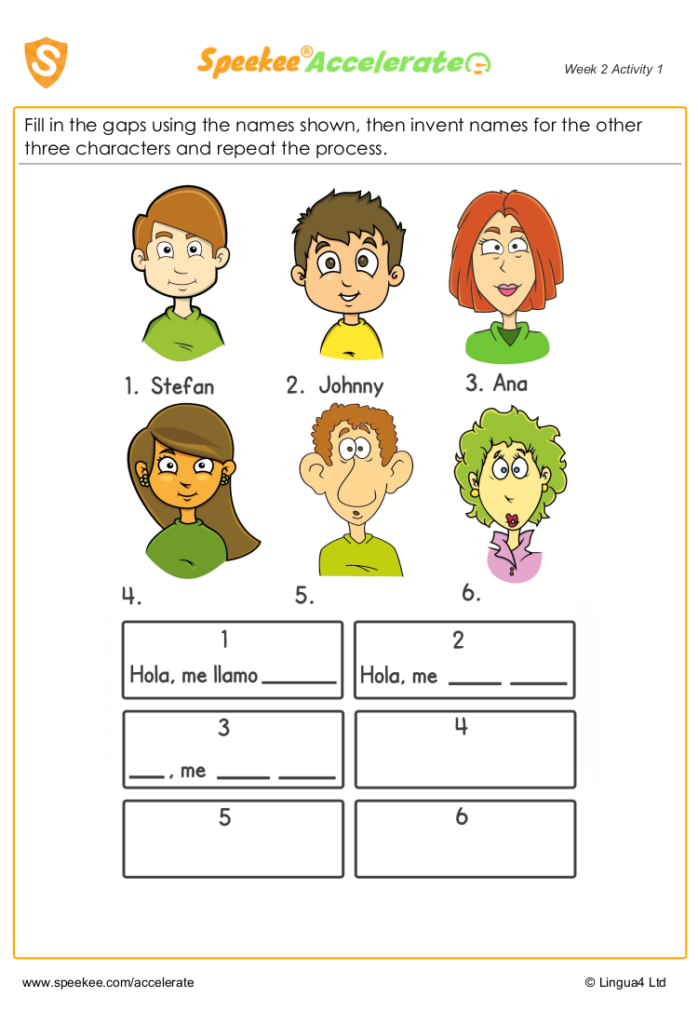 Spanish Printable Free Printable Spanish Worksheets For Elementary