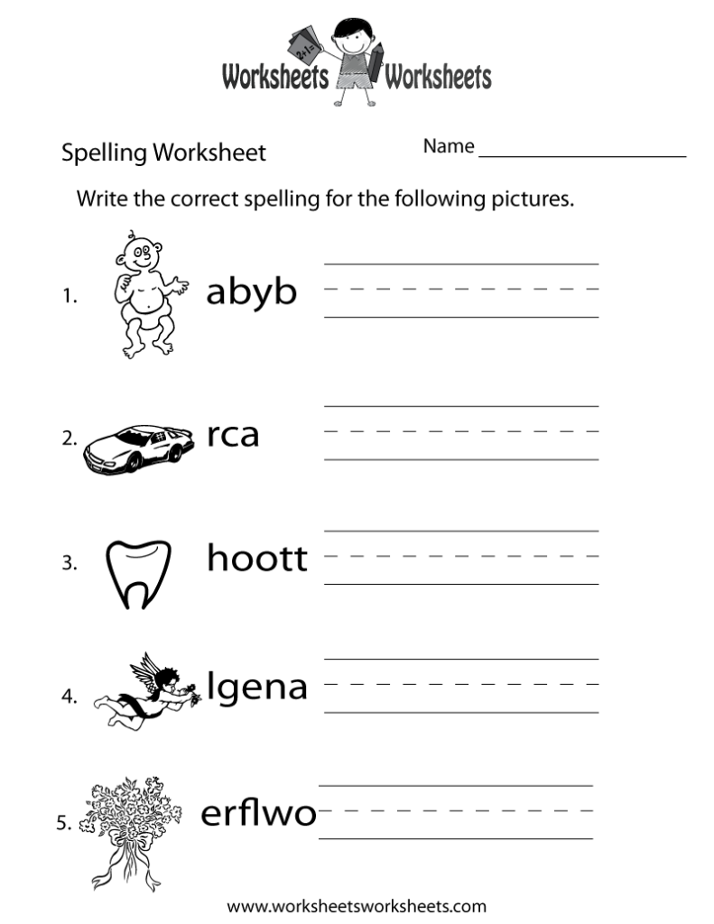 Spelling Test Worksheet Free Printable Educational Worksheet Spelling Worksheets Grade Spelling Spelling Test