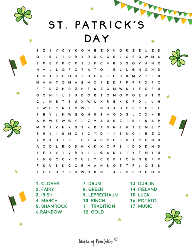 Free Printable St Patrick's Day Games For Adults