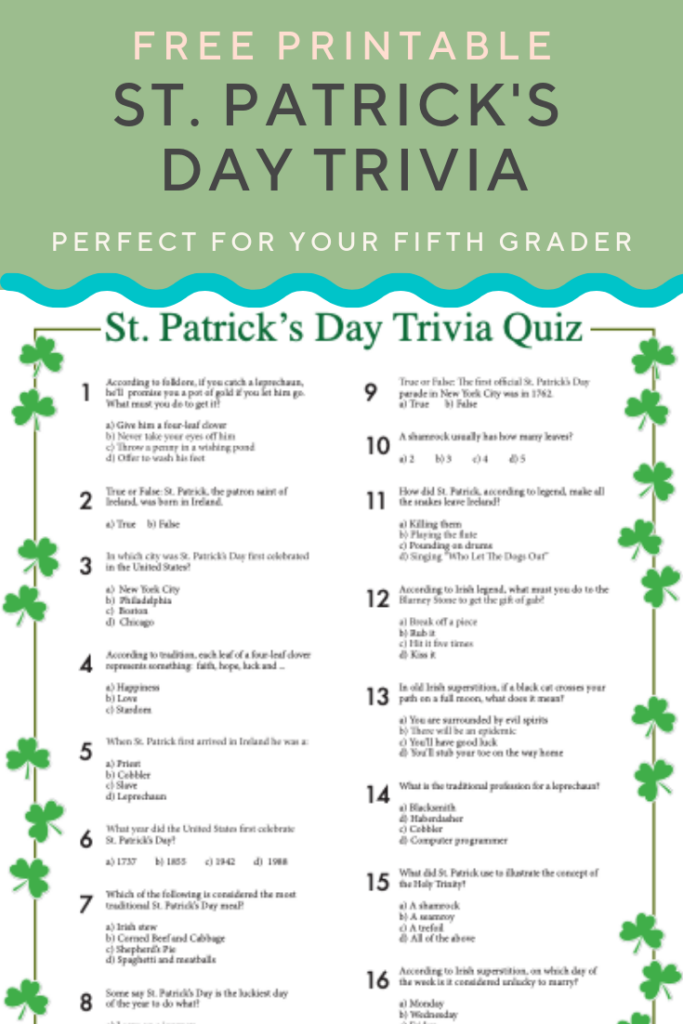 St Patrick s Day Trivia Worksheet Education St Patrick s Day Trivia St Patricks Day Quotes St Patrick s Day Games