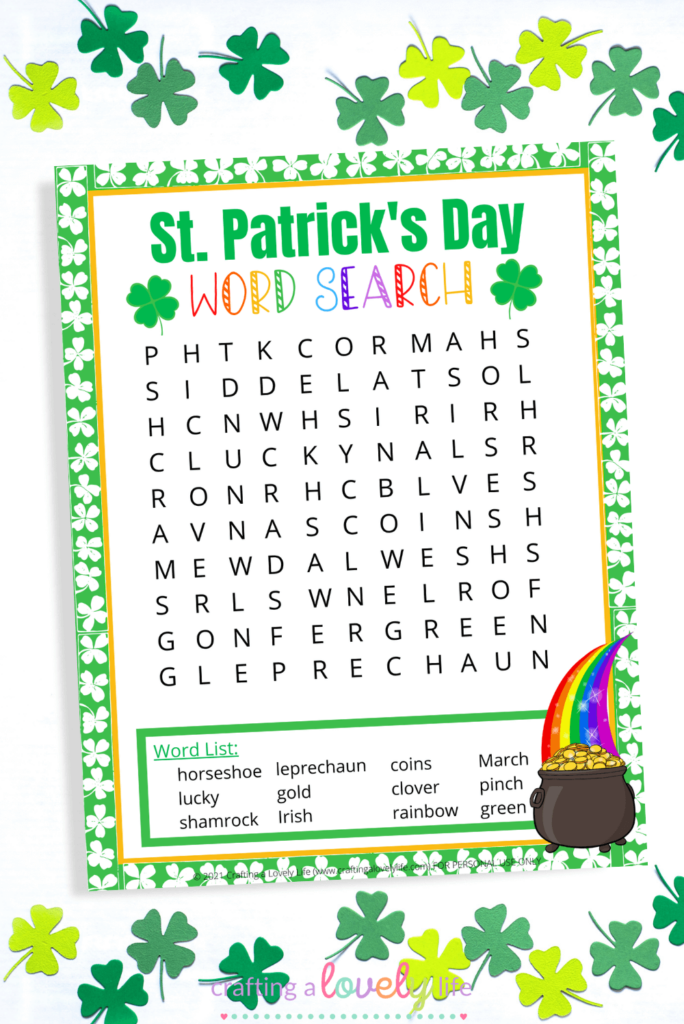 Free Printable St Patrick's Day Word Search