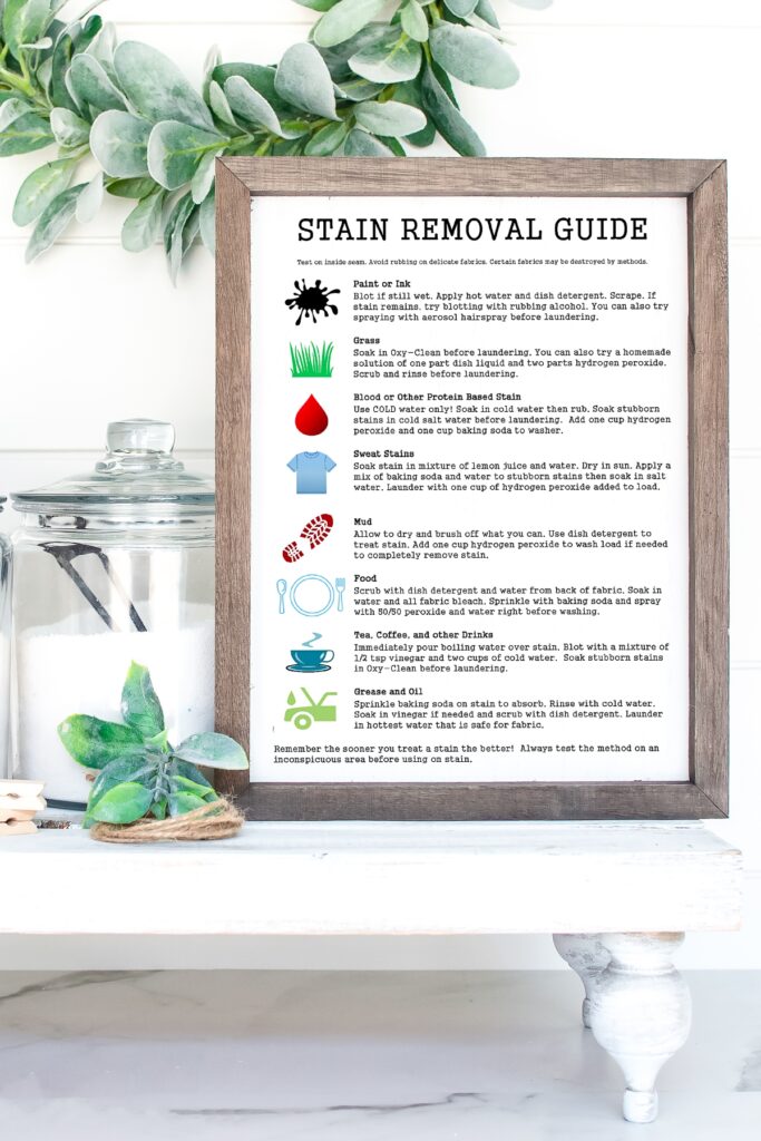 Stain Removal Guide Free Printable For Your Home Angie Holden The Country Chic Cottage
