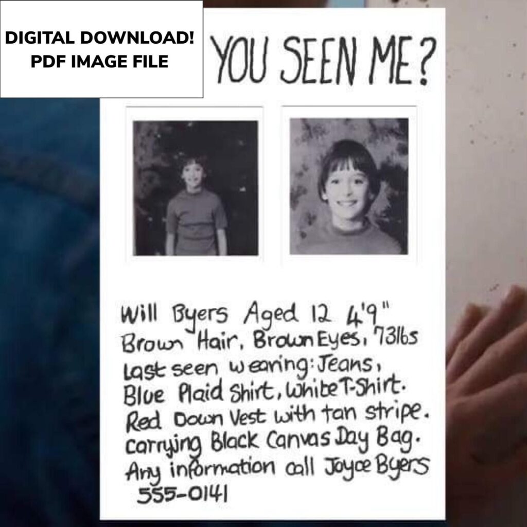 Will Byers Missing Poster Printable Free