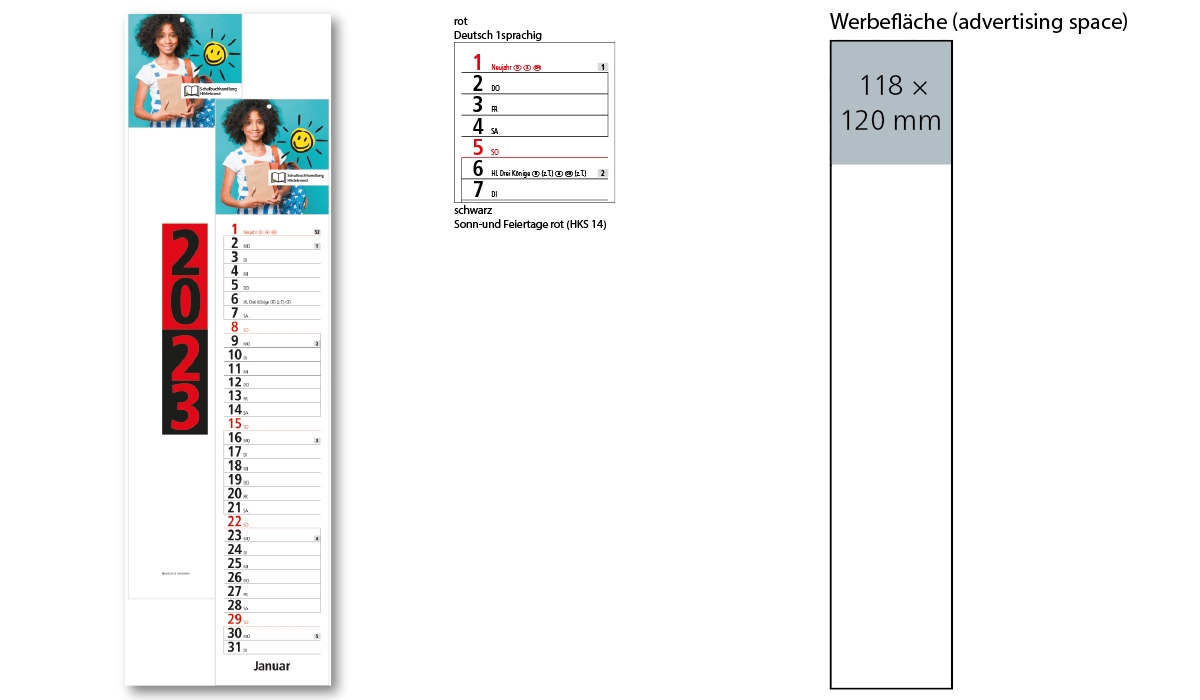 Strip Calendar 2023 Trend Standard Strip Calendar With Logo Printed Deprismedia