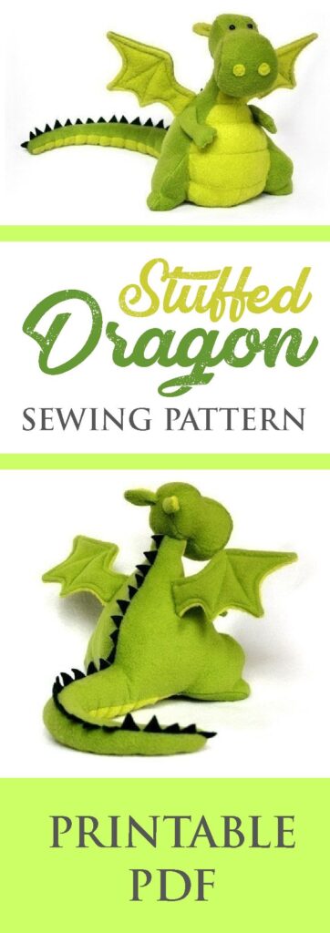 Stuffed Dragon Pattern Dragon Plush Pattern Dragon Sewing Pattern