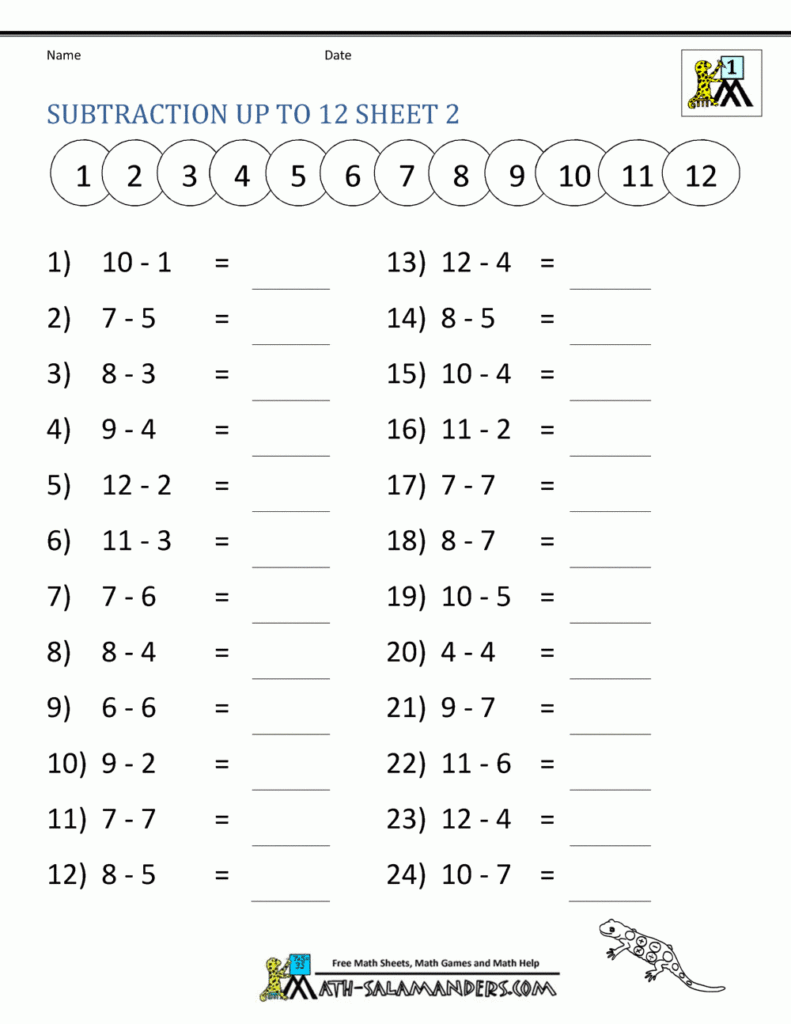 Math For 1st Graders Worksheets Printable Free