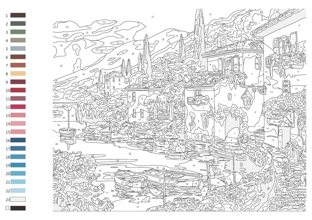 Summer Landscape Color By Number Coloring Page Free Printable Coloring Pages For Kids