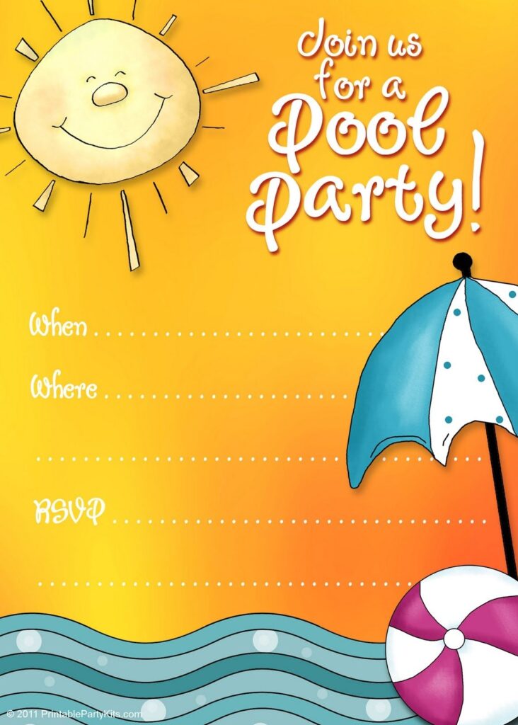 Summer Pool Party Invites Party Invite Template Pool Party Invitations Pool Party Invitation Template