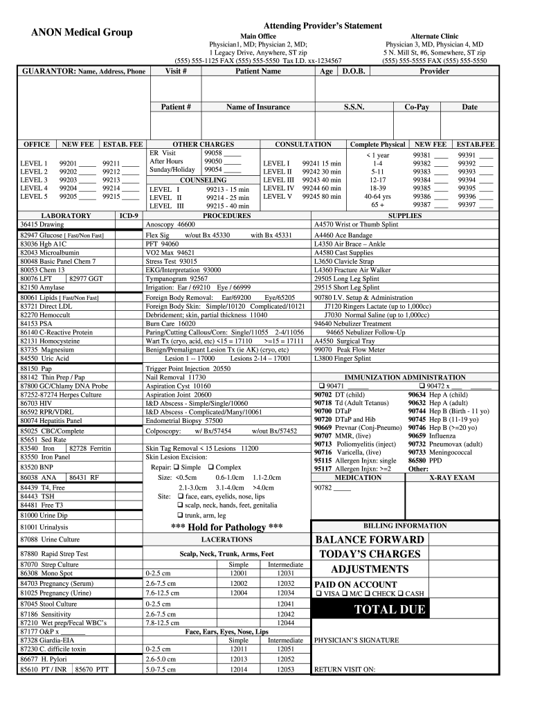 Free Printable Superbill Template