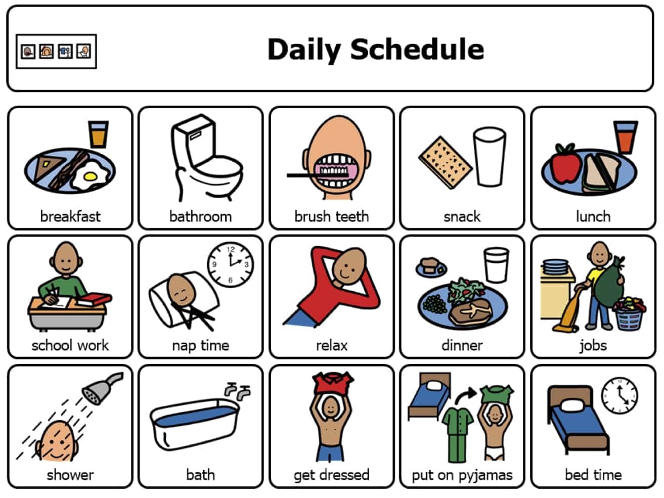 Printable Daily Schedule For Autistic Child Free Printable Templates