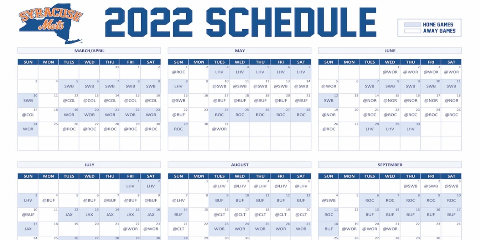 Syracuse Mets Announce 2022 Schedule MiLB