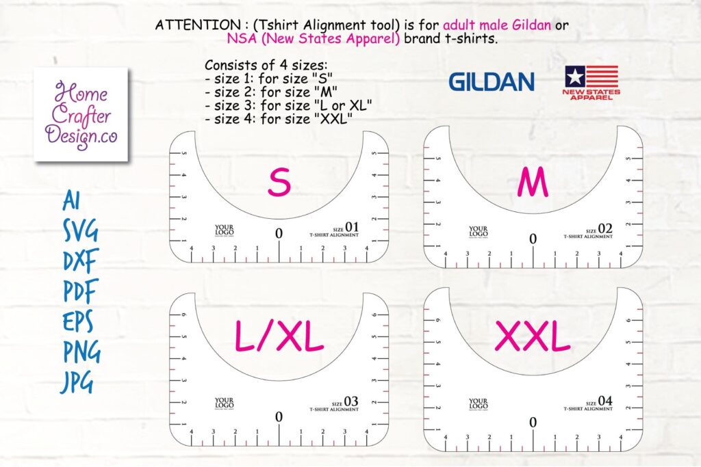 T shirt Alignment Tool 4 Variation Size 1041812 