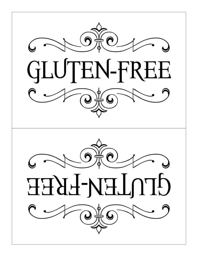 Tabletop Sign For Notifying Halloween Party Guests That Certain Snacks Are Gluten free Printable Signs Free Gluten Free Halloween Treats Gluten Free Party