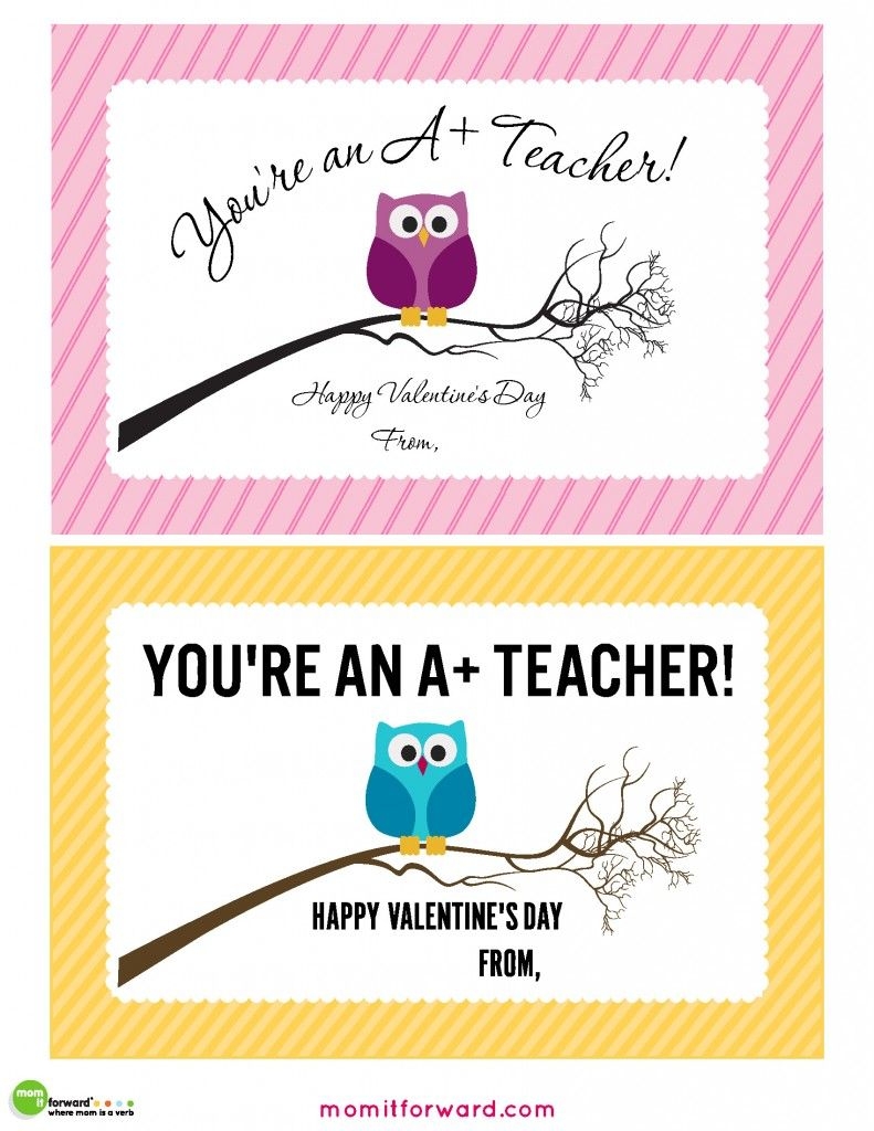 Teacher Valentines Day Cards Printable Mom It Forward Teacher Valentine Cards Teacher Valentine Valentine Day Cards