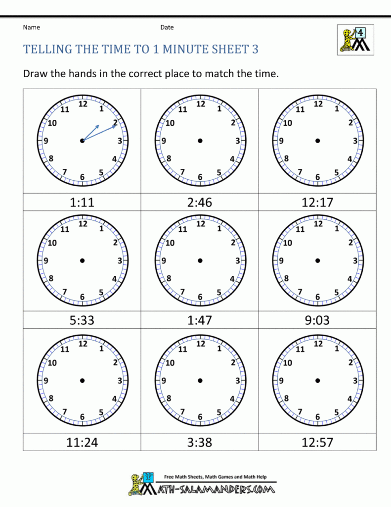 Free Printable Telling Time Worksheets