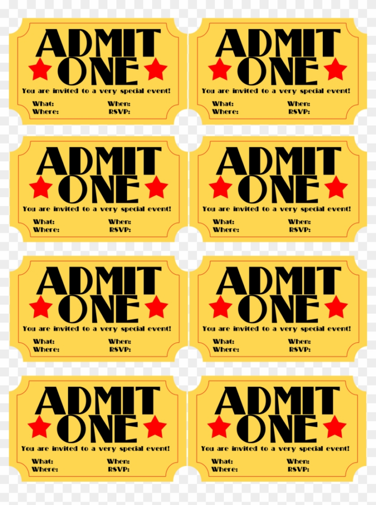 Free Printable Movie Tickets Template