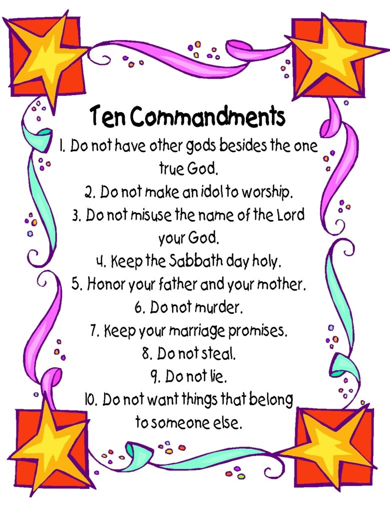 Ten Commandments Poster Free Printable Kid Friendly Language Please Visit Kathyahutto