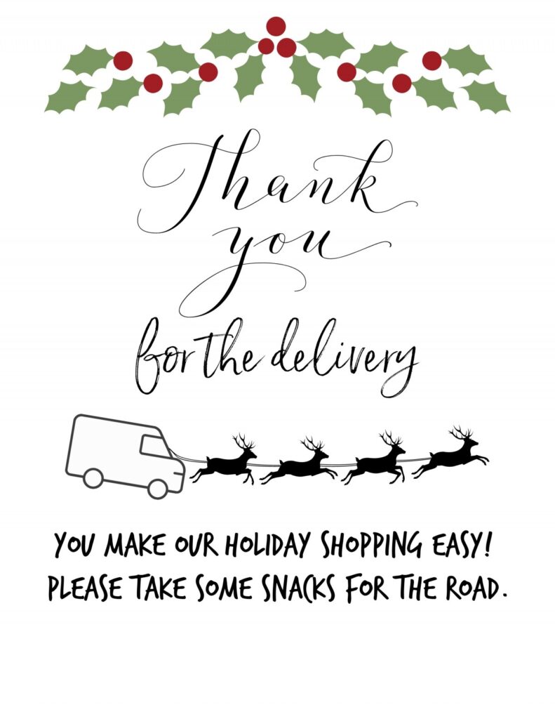 Free Printable Sign For Delivery Drivers