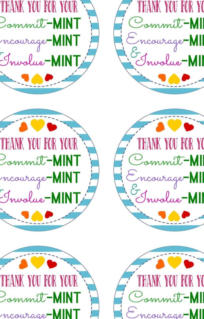 Thank You For Your Commitment Gift Tag Boss Mint Gift Tag Etsy Gift Tags Easy Teacher Gifts Free Printable Gift Tags