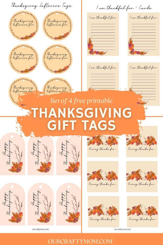 Thanksgiving Gift Tags 4 Free Printable Designs