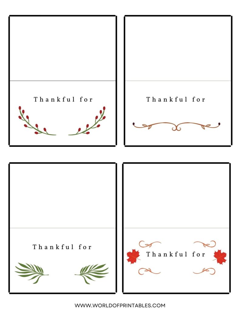 Free Printable Foldable Thanksgiving Place Cards Free Printable Templates