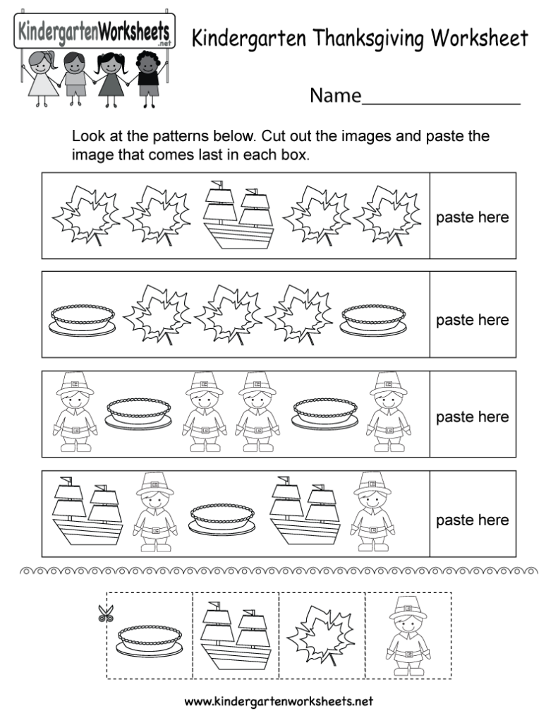 Thanksgiving Worksheet Free Kindergarten Holiday Worksheet For Kids