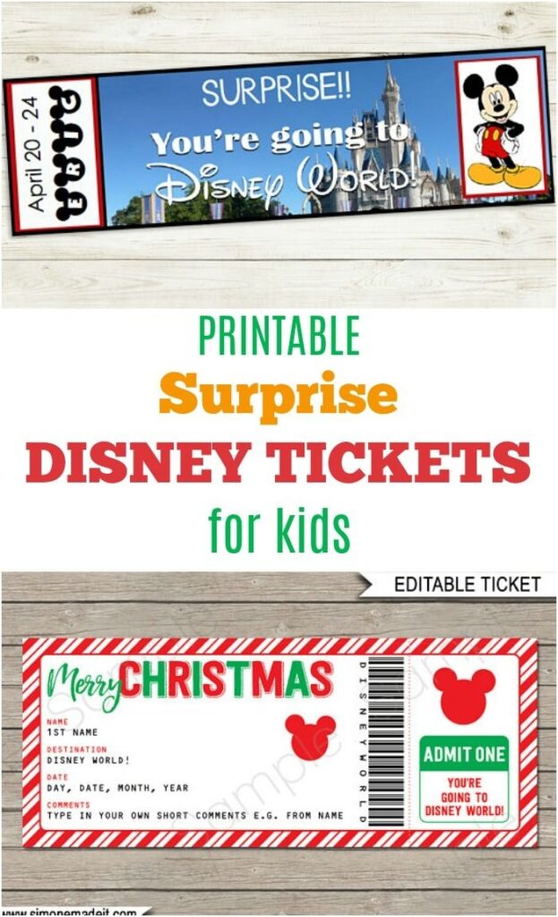 The Best Disney World Printables From Etsy plus A Free Printable Disney Trip Reveal Disney World Tickets Disney Vacation Surprise