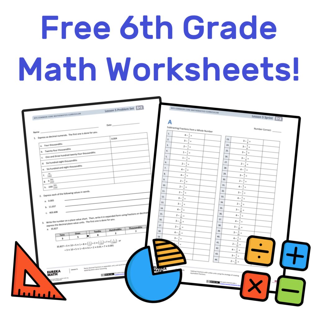 Free Printable Math Worksheets For 6th Graders