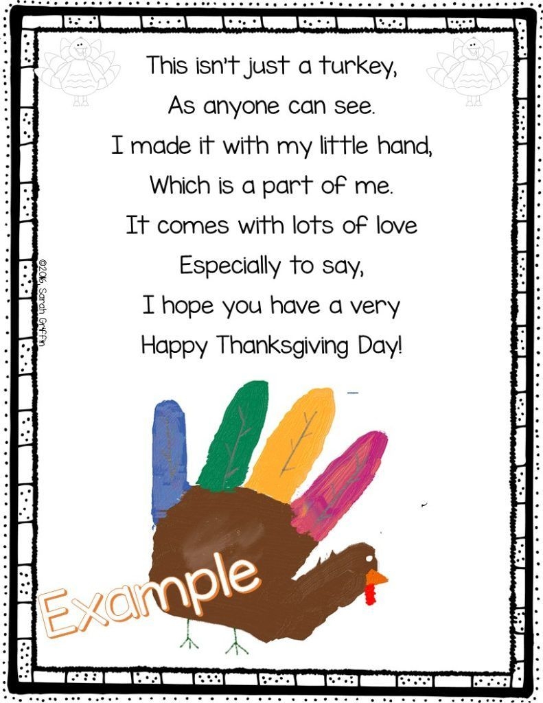 The Best Thanksgiving Poems For Kids Thanksgiving Poems Kids Poems Handprint Poem