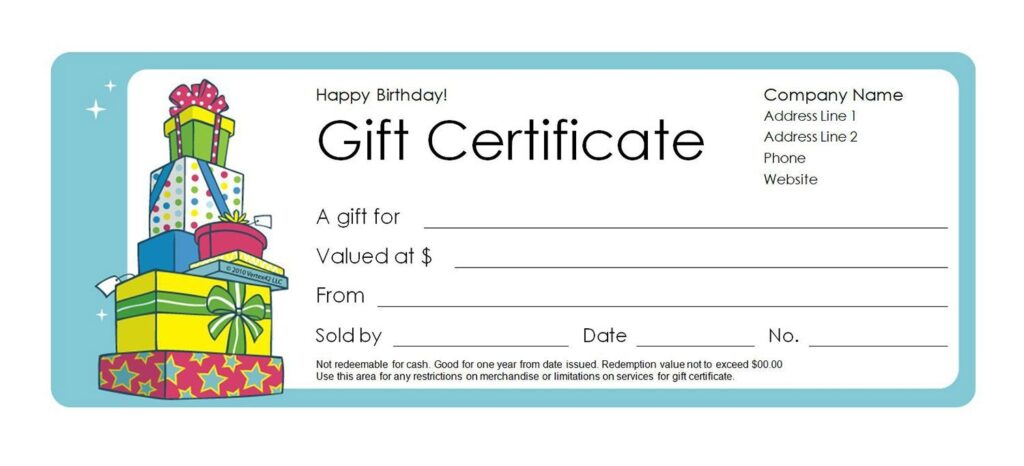 Gift Certificate Printable Template Free