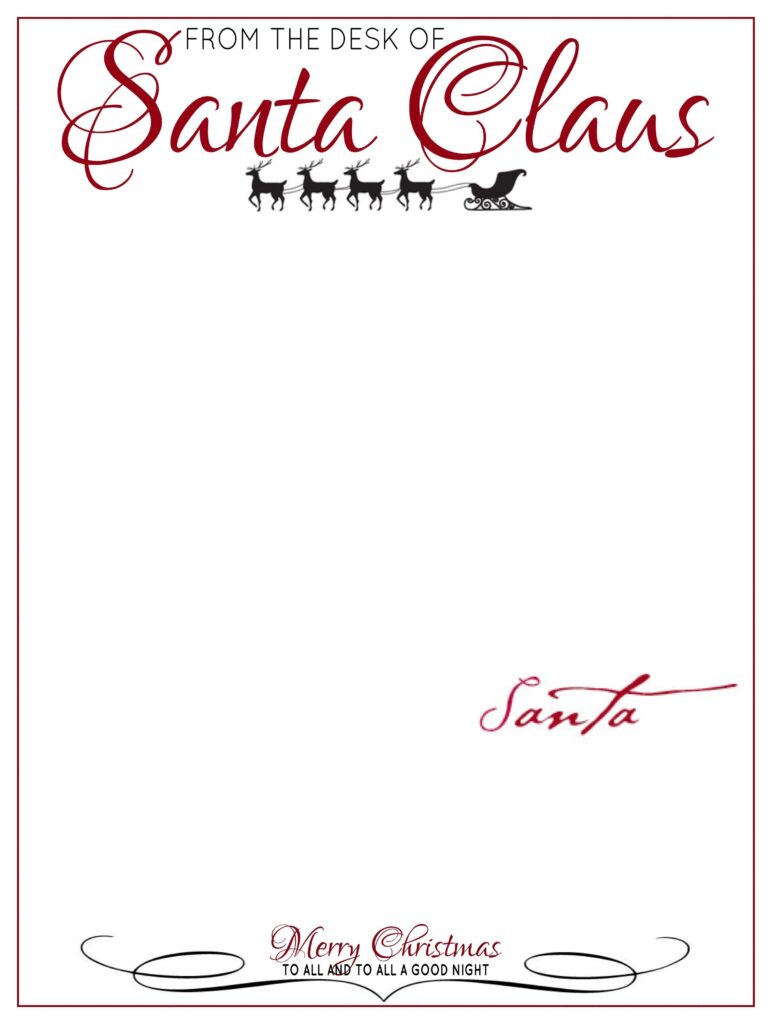 Santa Letterhead Free Printable