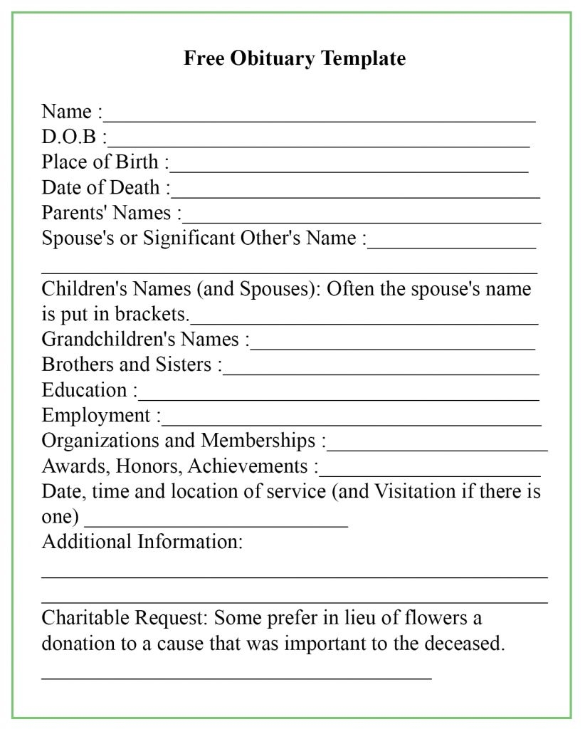 The Interesting Obituary Template Inside Fill In The Blank Obituary Template Digital Photography Below Obituaries Template Funeral Program Template Obituaries