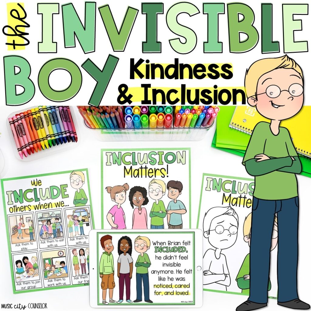 The Invisible Boy Companion Lesson Digital Printable Music City Counselor