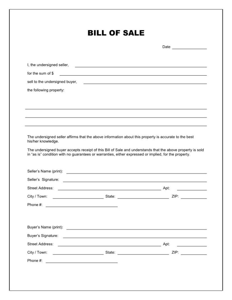 The Mesmerizing Free Printable Blank Bill Of Sale Form Template As Is Bill With Regard To V Bill Of Sale Template Templates Printable Free Template Printable