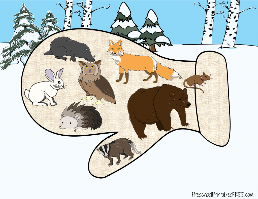 The Mitten Characters Free Printables