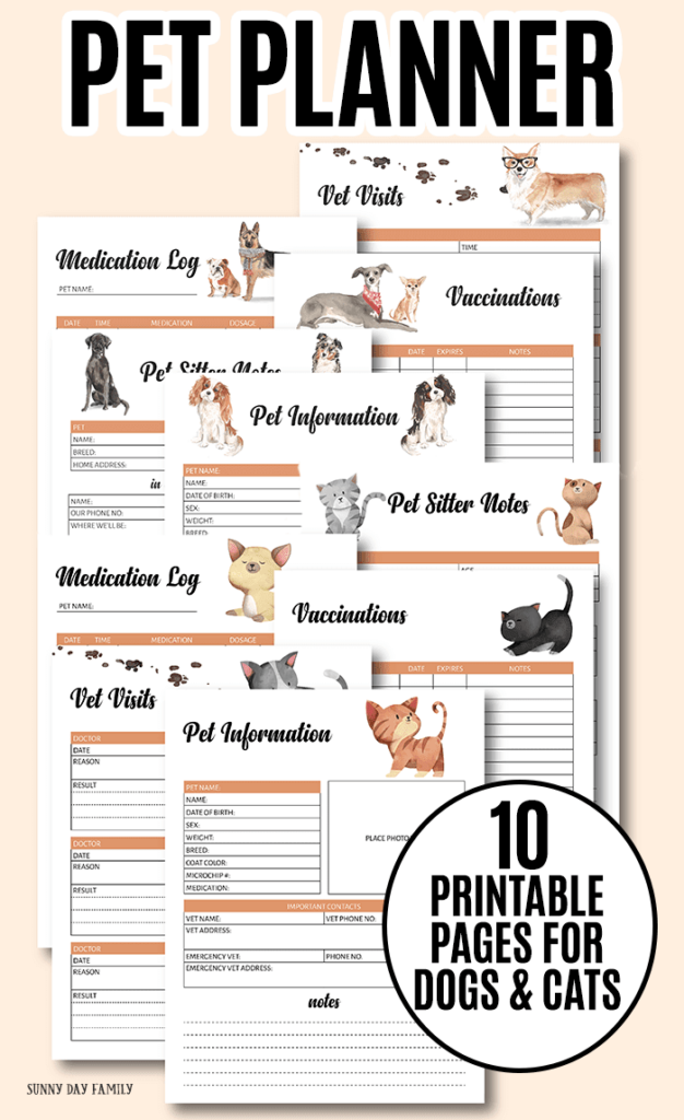 The Printable Pet Binder You Need To Organize Your Pet Records Sunny Day Family