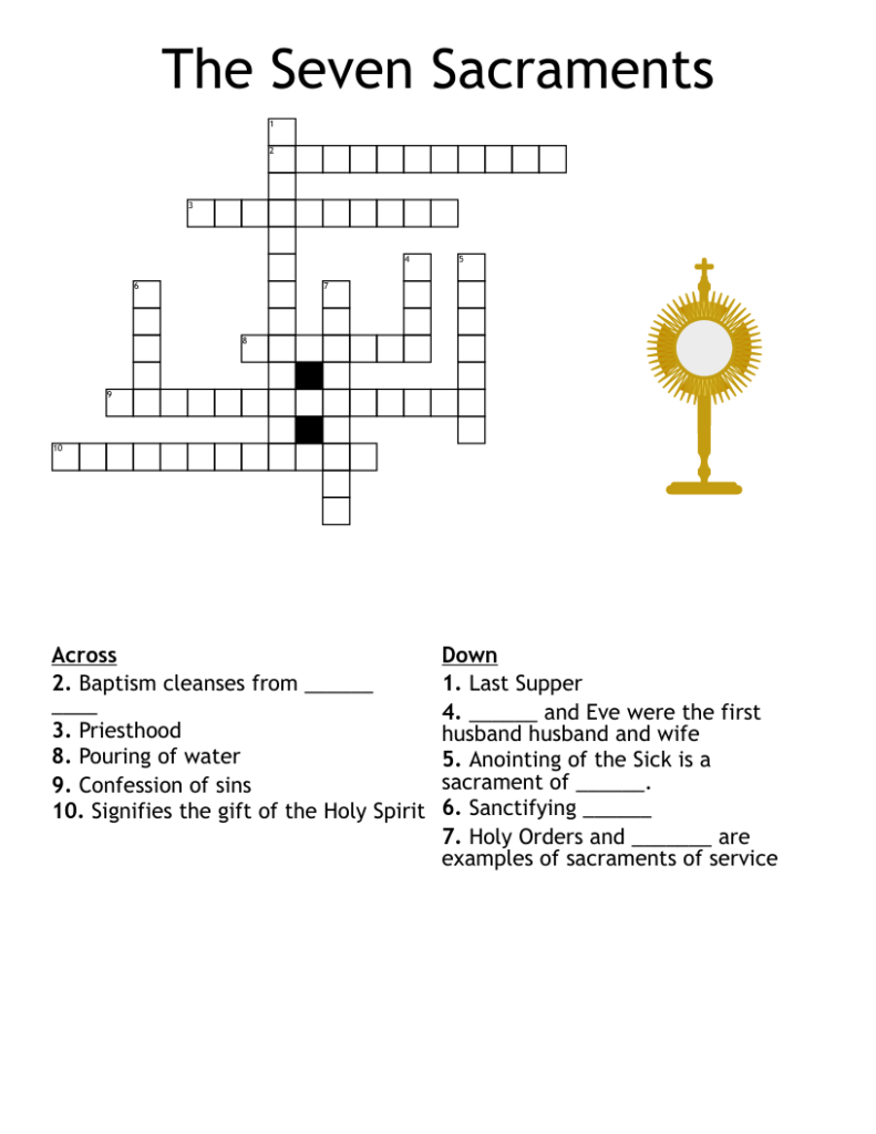 The Seven Sacraments Crossword WordMint