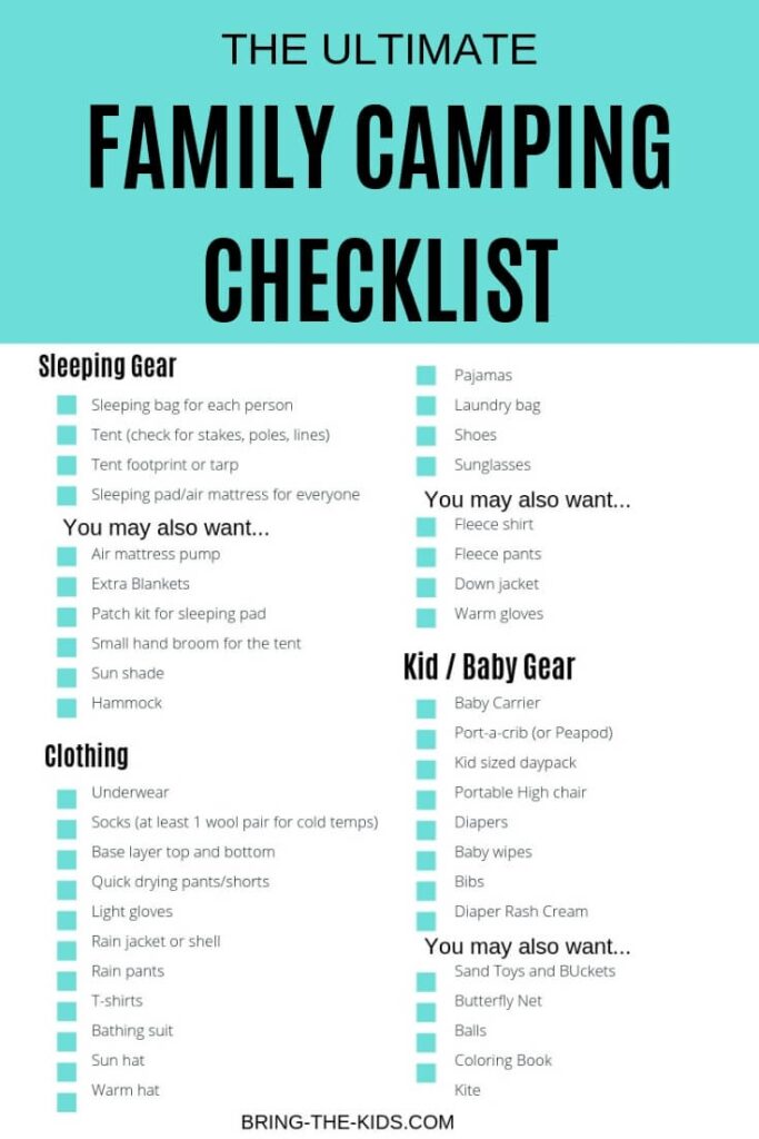 The Ultimate Family Camping Checklist Free Printable Bring The Kids