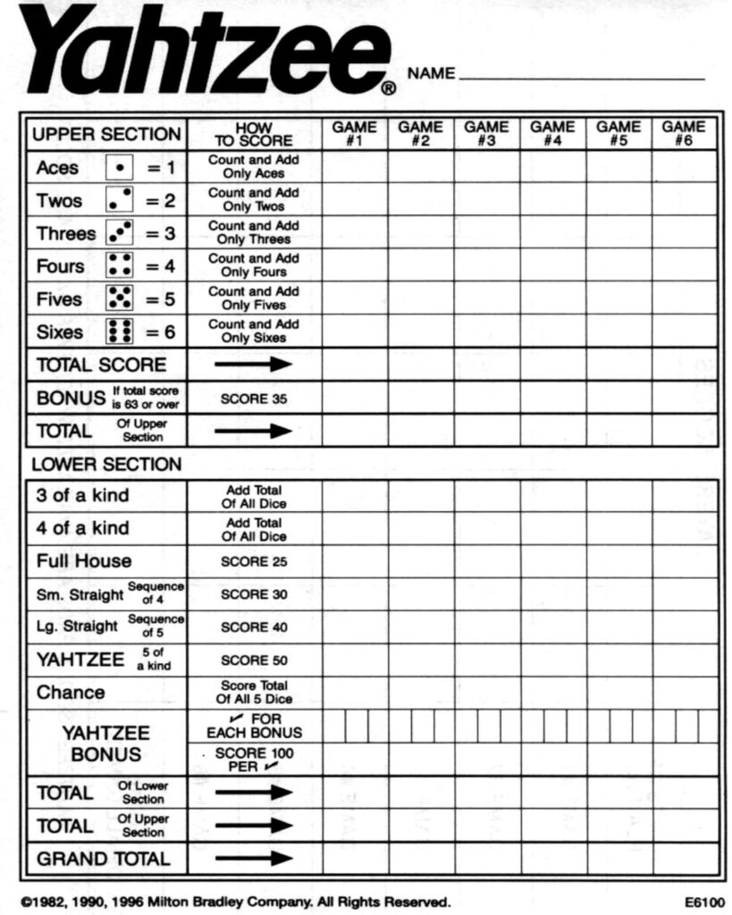 Yahtzee Score Sheets Free Printable - Free Printable Templates