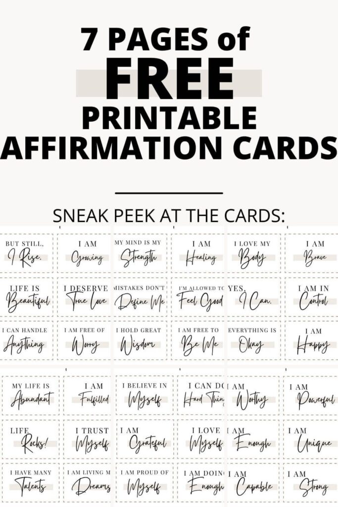 This Free Printable Affirmation Card Pdf Is PERFECT For Beginners Printable Inspirational Quotes Positive Affirmations For Kids Inspirational Classroom Quotes
