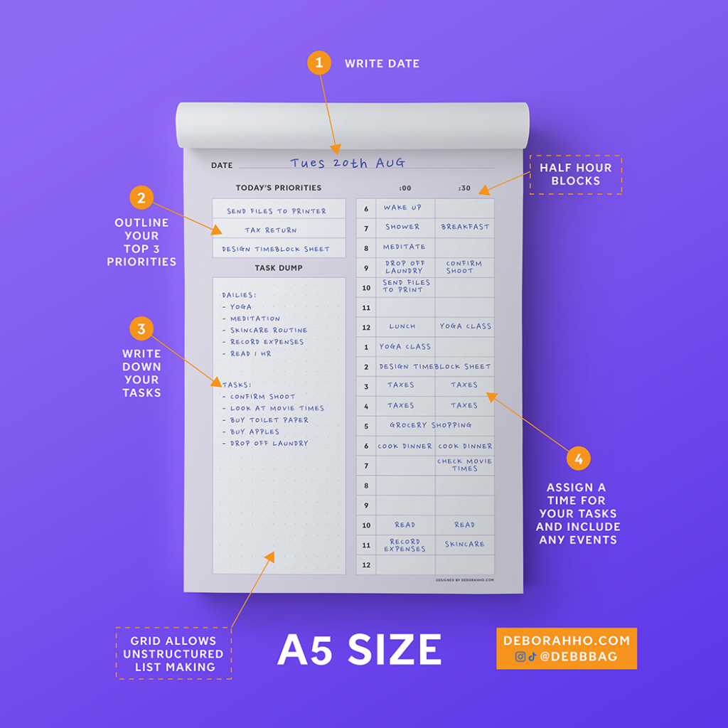 Timeblock Planner Deborah Ho