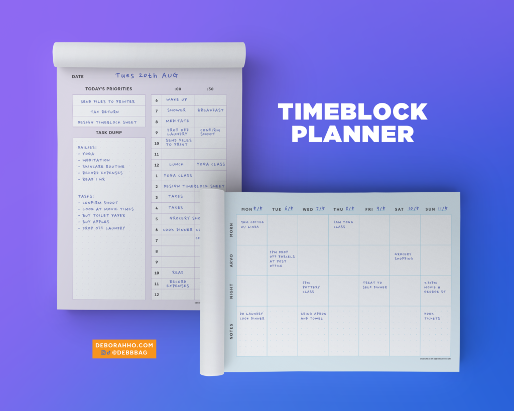 Timeblock Planner Deborah Ho