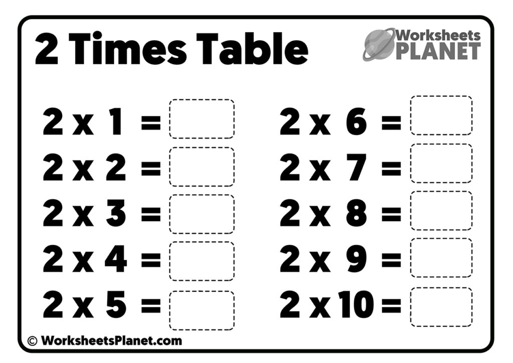 Free Printable Times Table Worksheets