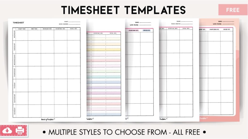 Time Sheets Printable Free