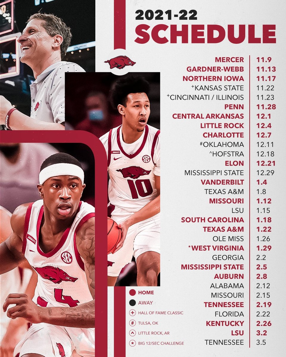 Printable Arkansas Razorback Basketball Schedule Free Printable Templates