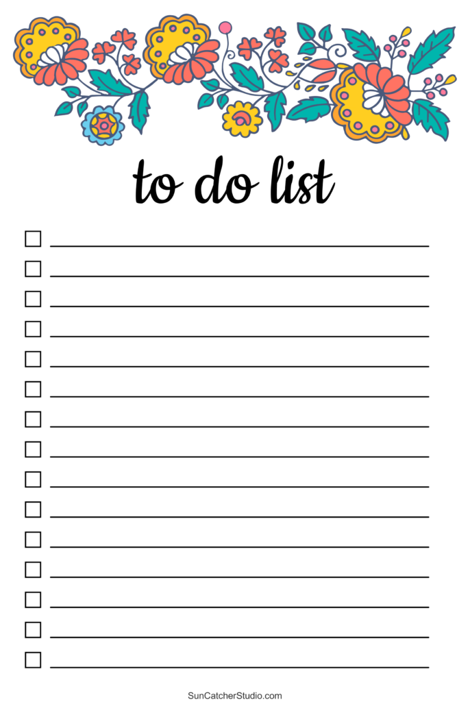 To Do List Free Printable PDF Templates Things To Do DIY Projects Patterns Monograms Designs Templates
