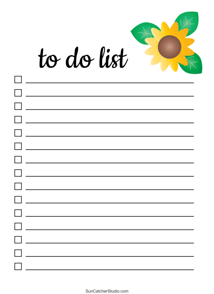 To Do List Free Printable PDF Templates Things To Do DIY Projects Patterns Monograms Designs Templates